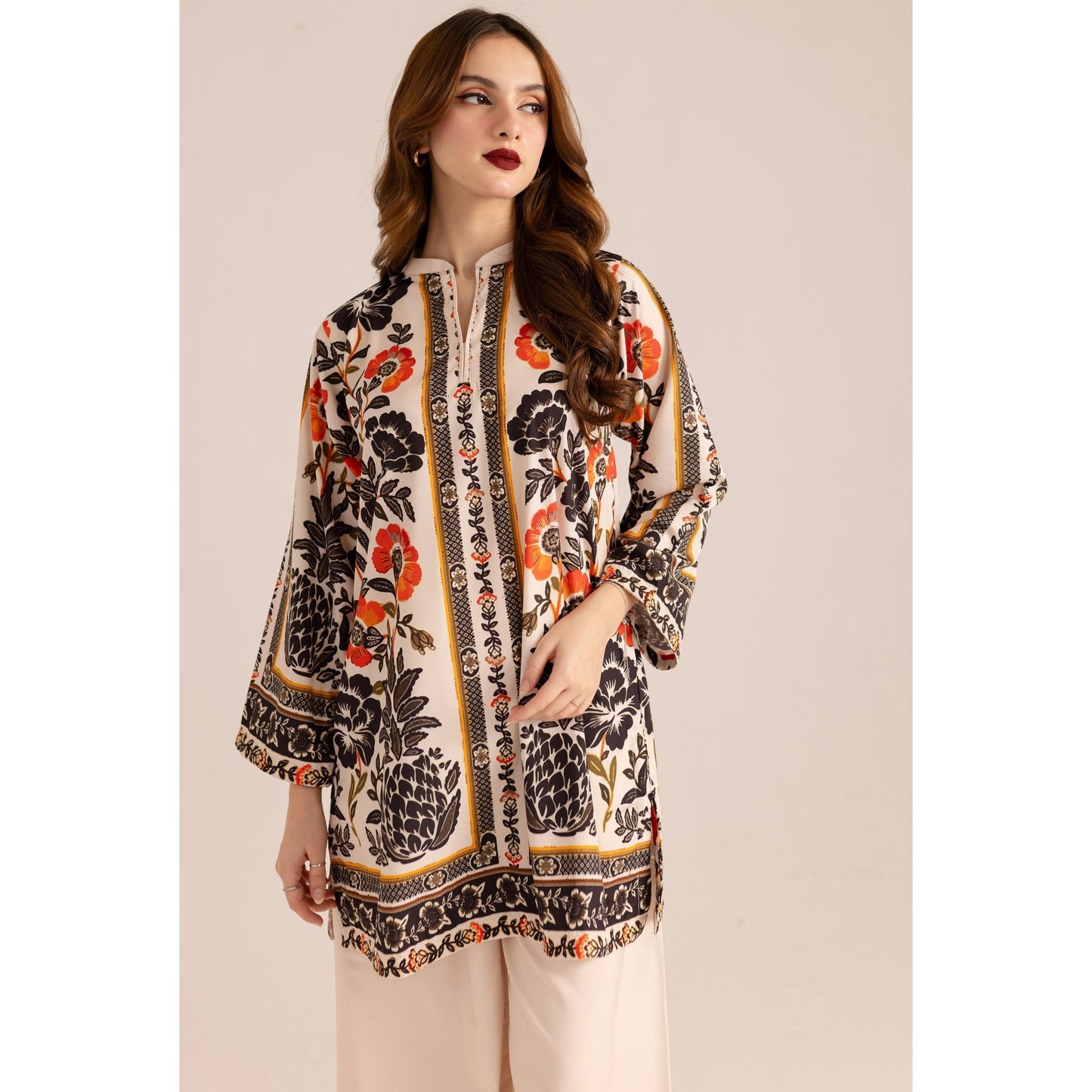 Stunning Printed Women's Stitched Shirt And Trouser Set - 2 Pcs