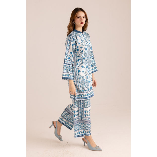 Printed Grip Silk Shirt And Trouser Set - 2 Pcs for Women