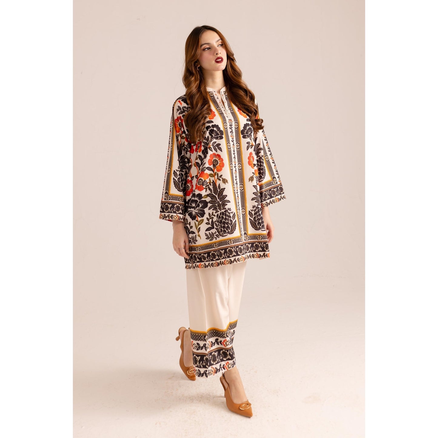 Stunning Printed Women's Stitched Shirt And Trouser Set - 2 Pcs