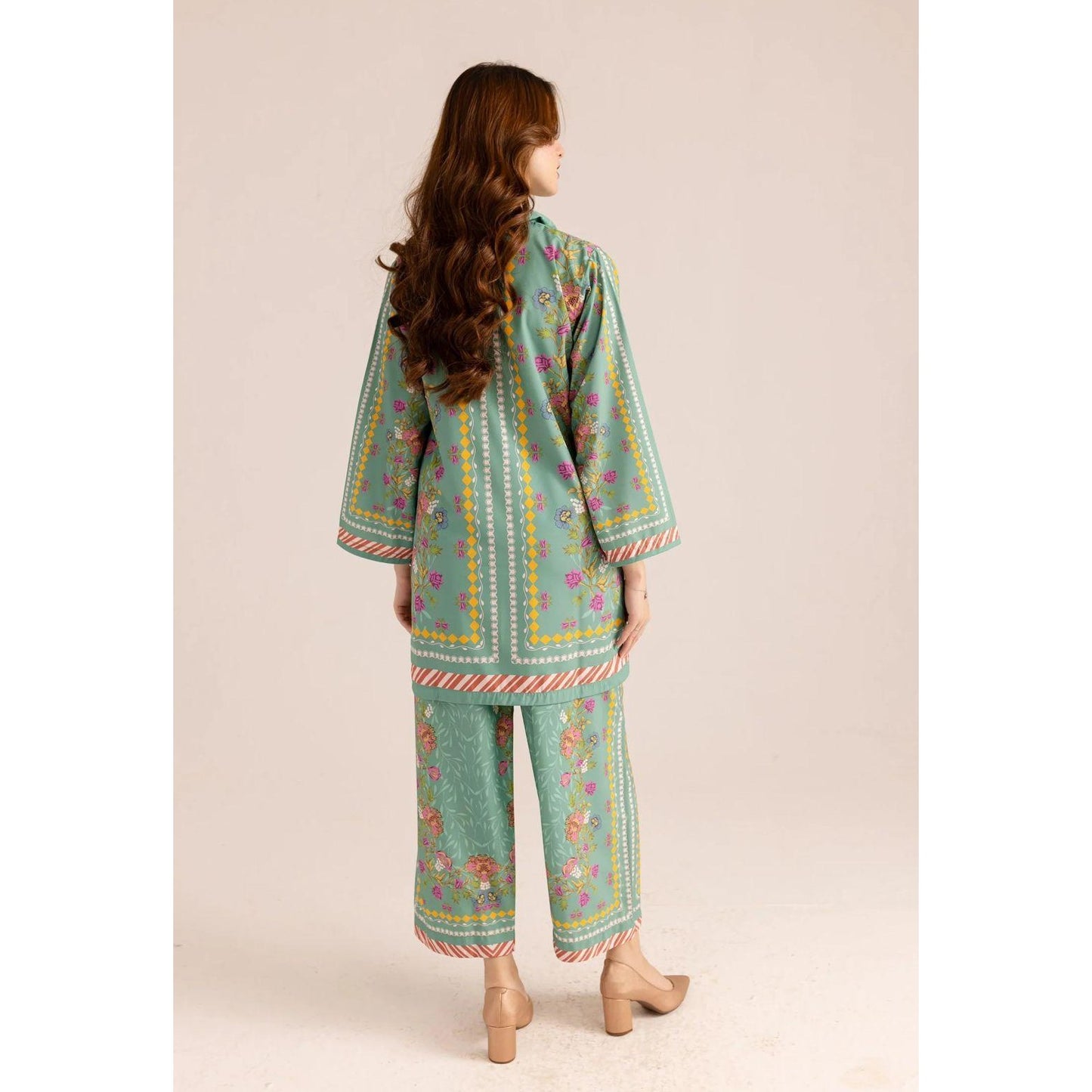 Stylish Women's Stitched Printed Shirt and Trouser Set - 2 Pcs